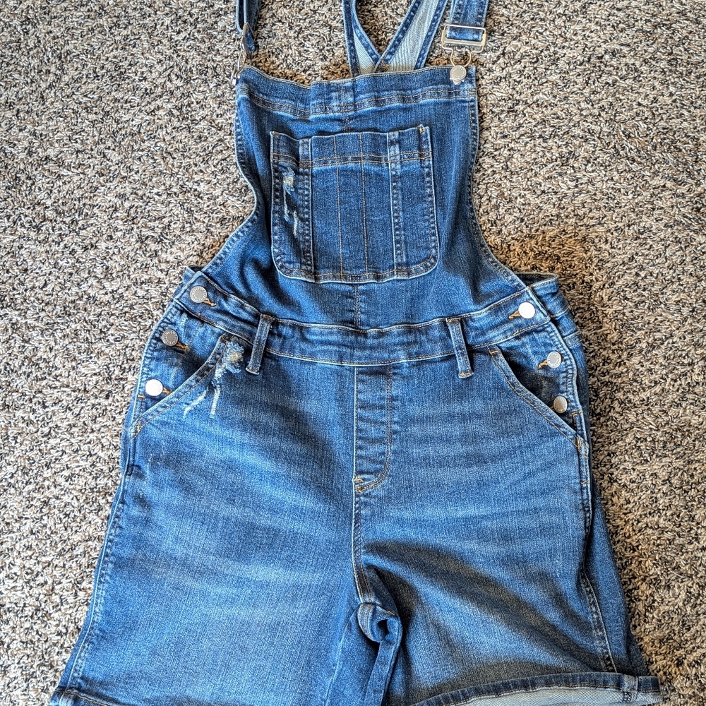 Judy Blue Blue Denim Short Overalls Romper